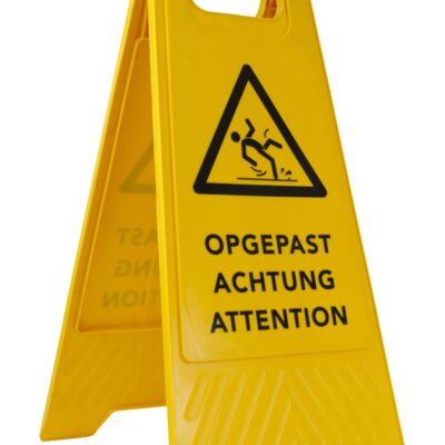 Waarschuwingsbord Geel 4-talig