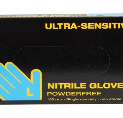 Ultra Sensitive Nitril Handschoenen Zwart Maat L