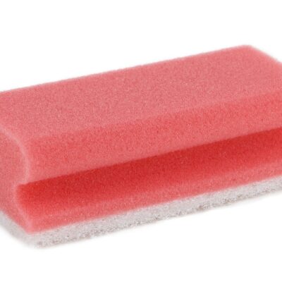 Schuurspons met greep Rood/Wit