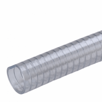 Slang transparant met stalen spiraal 16x23mm per meter