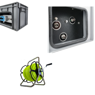 LowPressureWash Startkit – Compleet: Mixmodule, Pompmodule + RVS vrijstaande metalen haspel & 50 meter slang