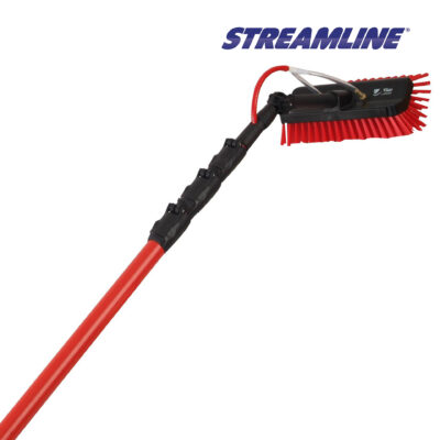 Ecolite™ Glass Fibre Pole 4-Section, 6.7mtr, 25ft Reach - compleet met slang & borstel